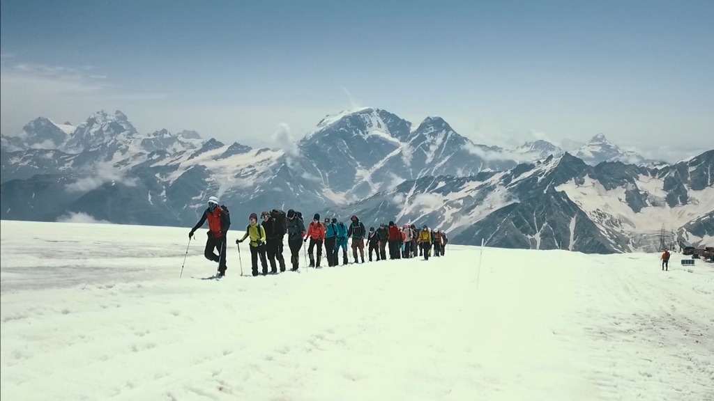 group on the route, "Garabashi" glacier 